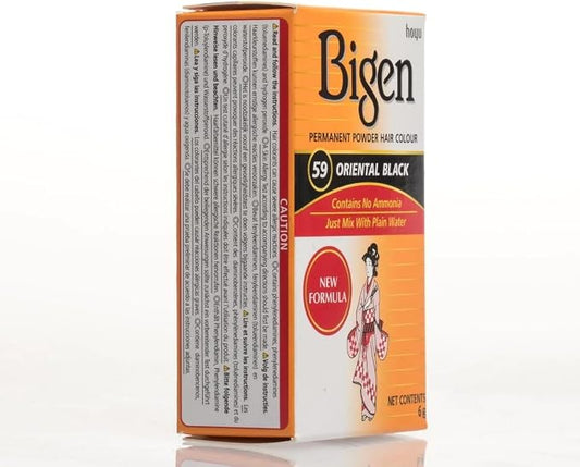 Bigen Permanent Powder Hair Colour Oriental Black 59 (Pack of 10)