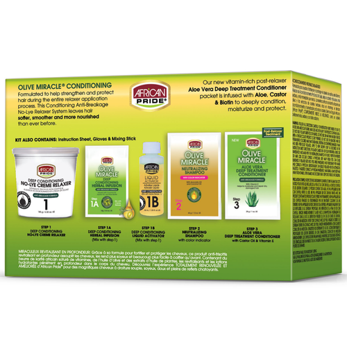 African Pride Olive Miracle Deep Conditioning No Lye Relaxer Super