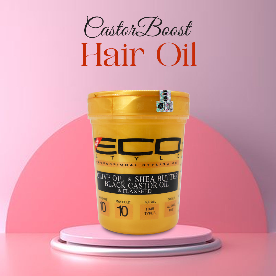 Eco Style Professional Styling Gel Olive Oil & Shea Butter Black Castor Oil & Flaxseed 4oz