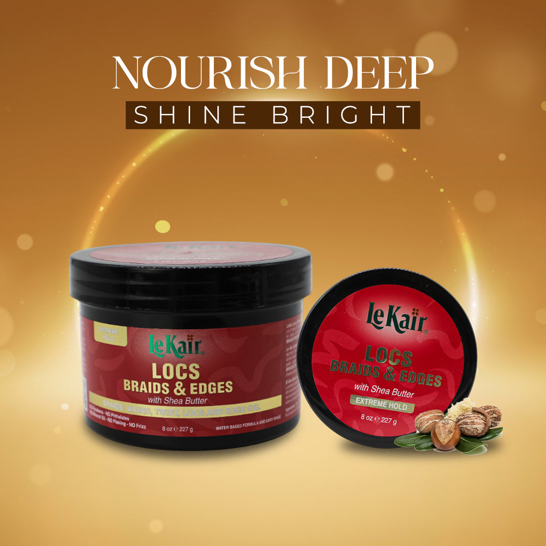 LeKair Locs, Braids & Edges Gel 8oz+FREE Sample Original Cholesterol 2.4oz