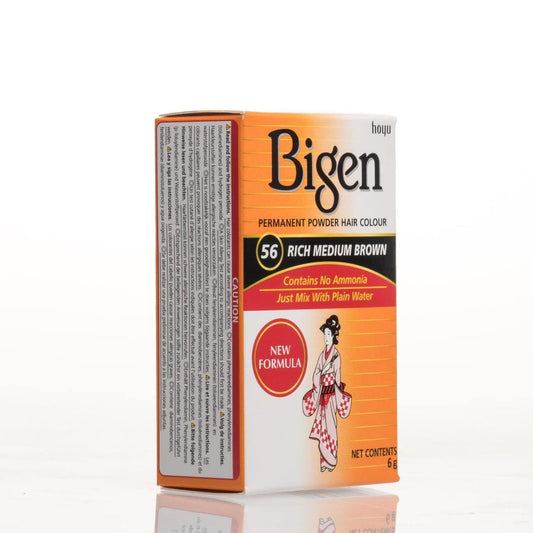 Bigen Permanent Powder Hair Colour Rich Medium Brown 56 (Pack of 10)