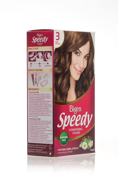 Bigen Women's Speedy Hair Colour 3 Warm Chestnut (Pack of 3)