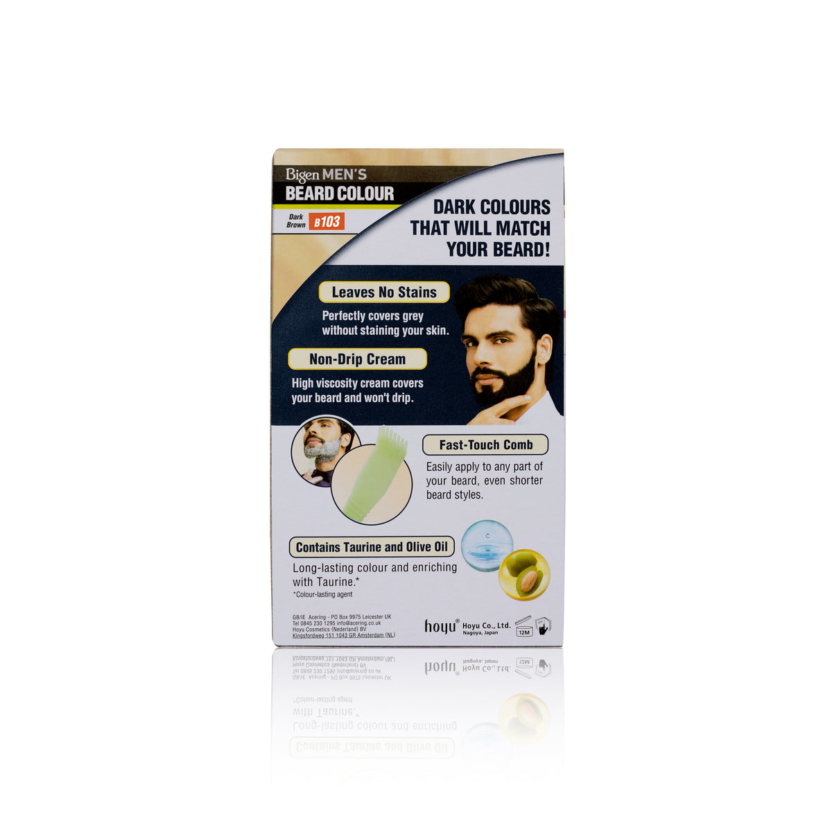 Bigen Men's Beard Colour Dark Brown 103 (Pack of 3)