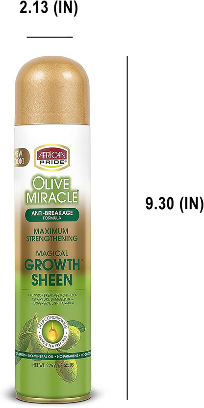African Pride Olive Miracle Magical Growth Sheen Spray 226g/8oz