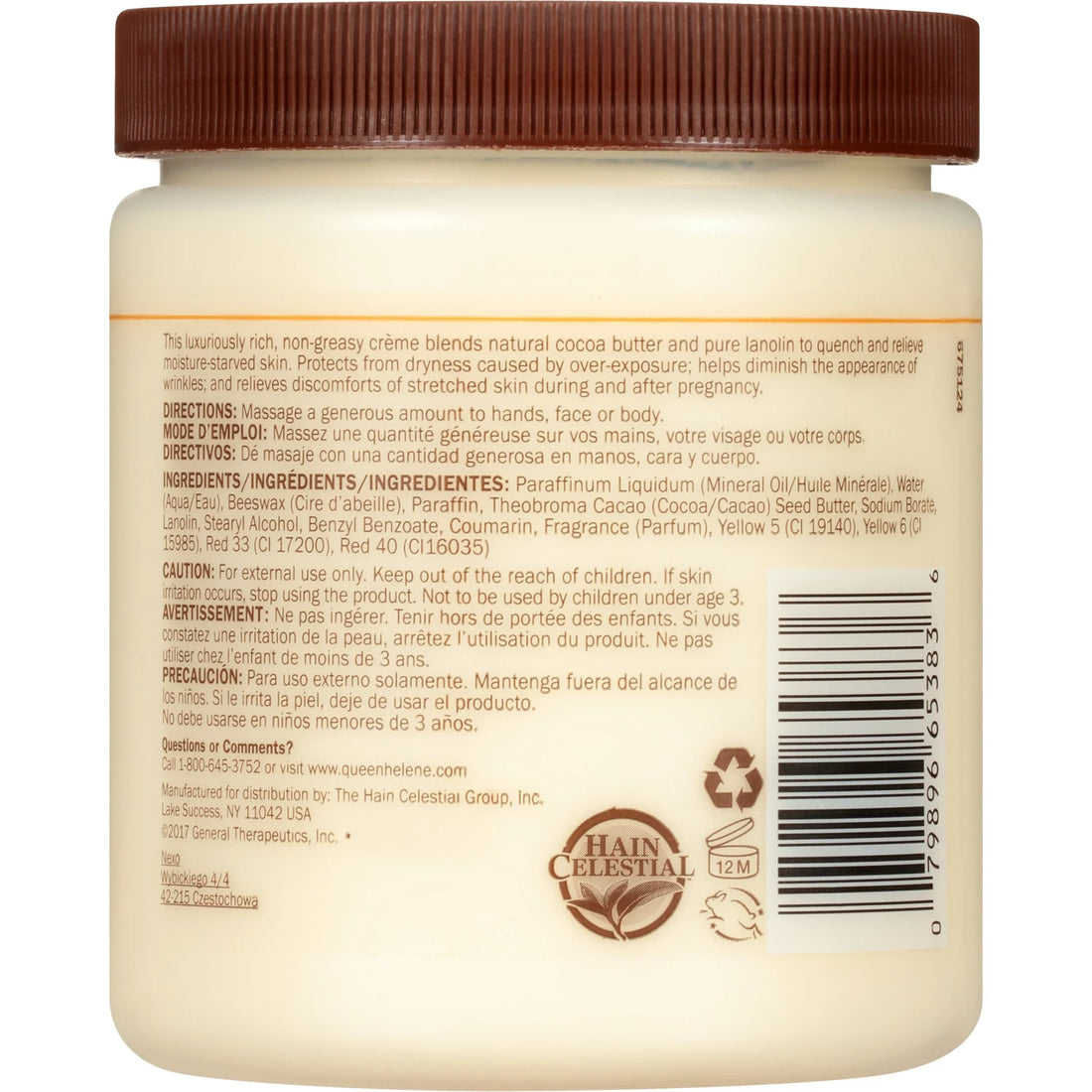 Queen Helene Cocoa Butter Face + Body Crème 425g/15oz