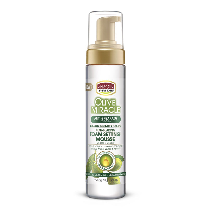 African Pride Olive Miracle Foam Setting Mousse 251ml/8.5oz