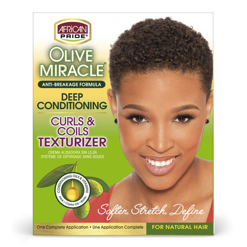 African Pride Olive Miracle Curls & Coils Texturizer Kit 400g/14.1 oz