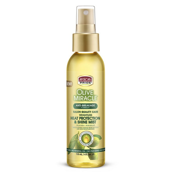 African Pride Olive Miracle Heat Protection & Shine Mist Spray 118ml/4oz