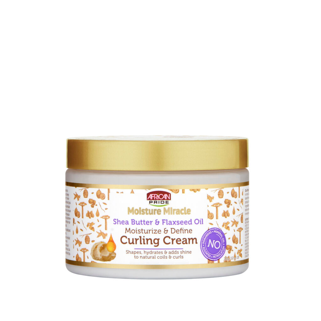 African Pride Moisture Miracle Shea Butter & Flaxseed Oil Styling Curling Cream 340g