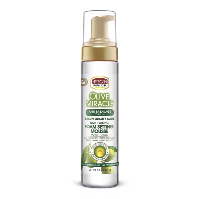 African Pride Olive Miracle Foam Setting Mousse 251ml