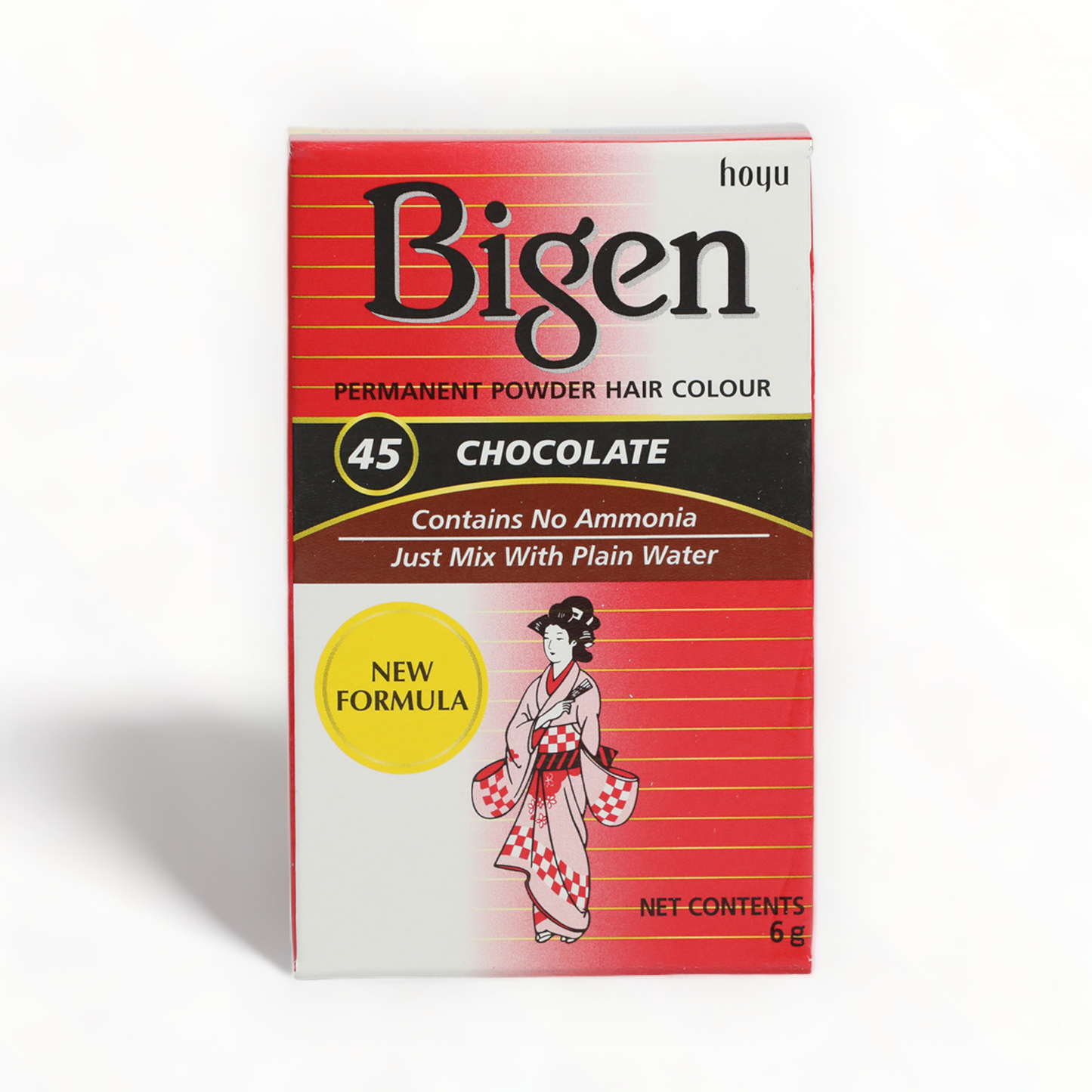 Bigen Permanent Powder Hair Colour 45 Chocolate 6g (Pack of 10)
