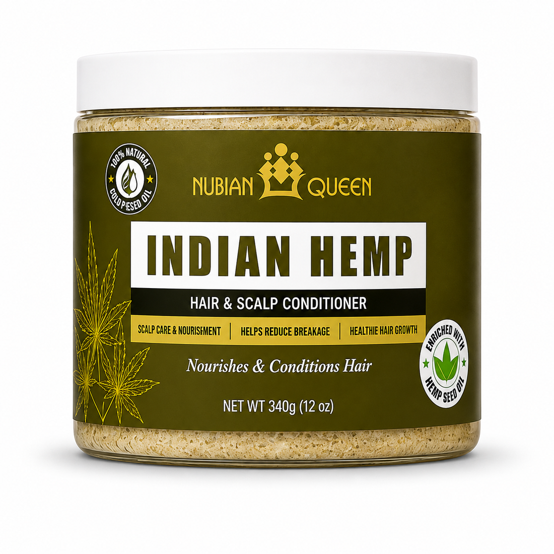 Nubian Queen Indian Hemp Hair & Scalp Conditioner 340g/12oz