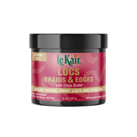 LeKair Locs Braids & Edges Gel 227g/8oz + Free Cholesterol Plus 58g/2.4oz