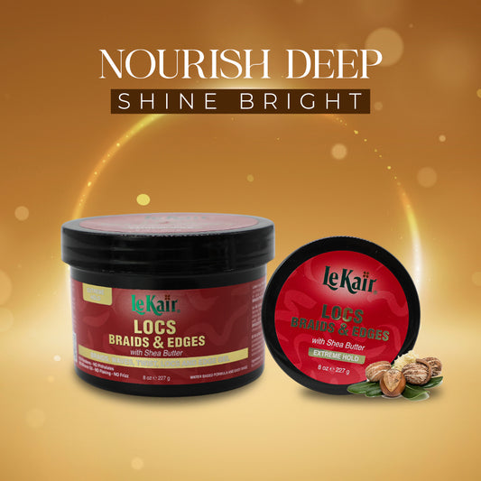 LeKair Locs, Braids & Edges Gel 8oz+FREE Sample Original Cholesterol 2.4oz