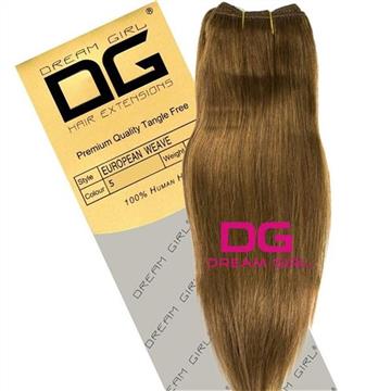 Dream Girl Gold Silky Straight 18 Medium Brown (5)